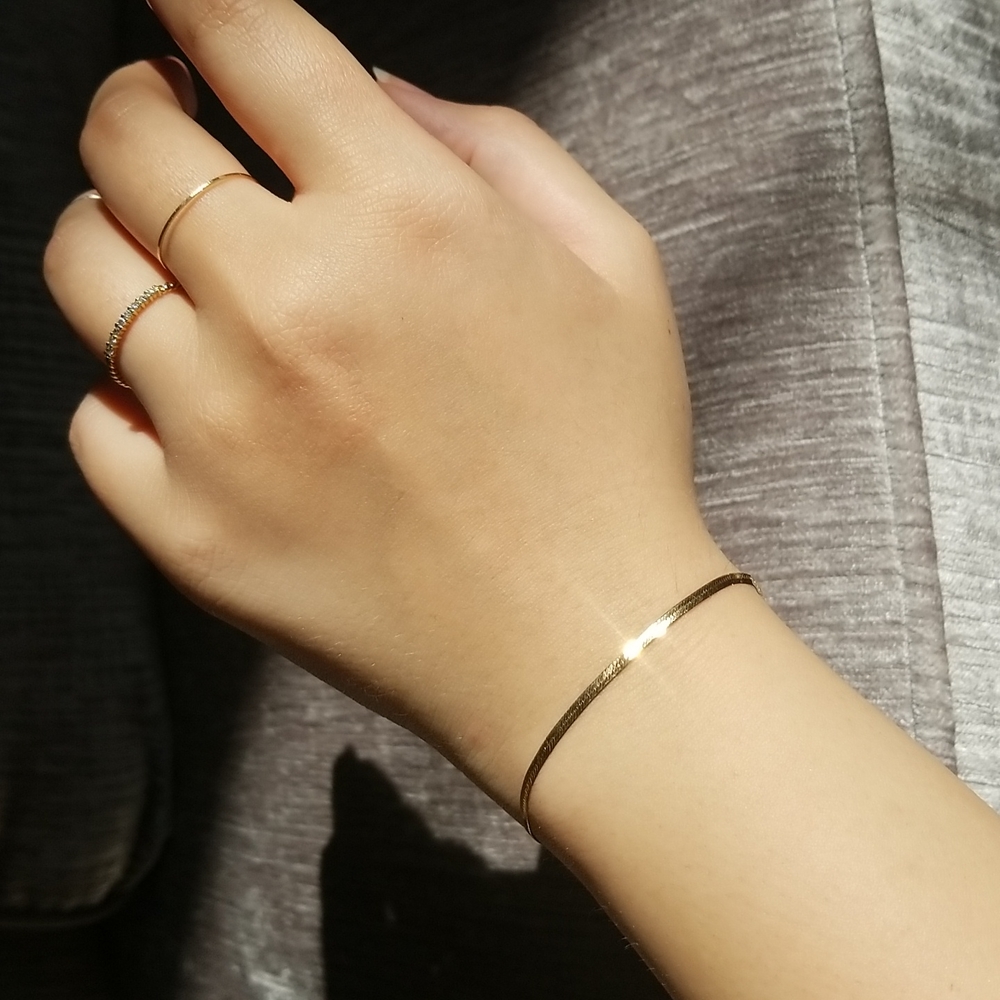 14k Herringbone Bracelet ✨